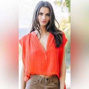 9 Seed Women's Vibrant Orange Top